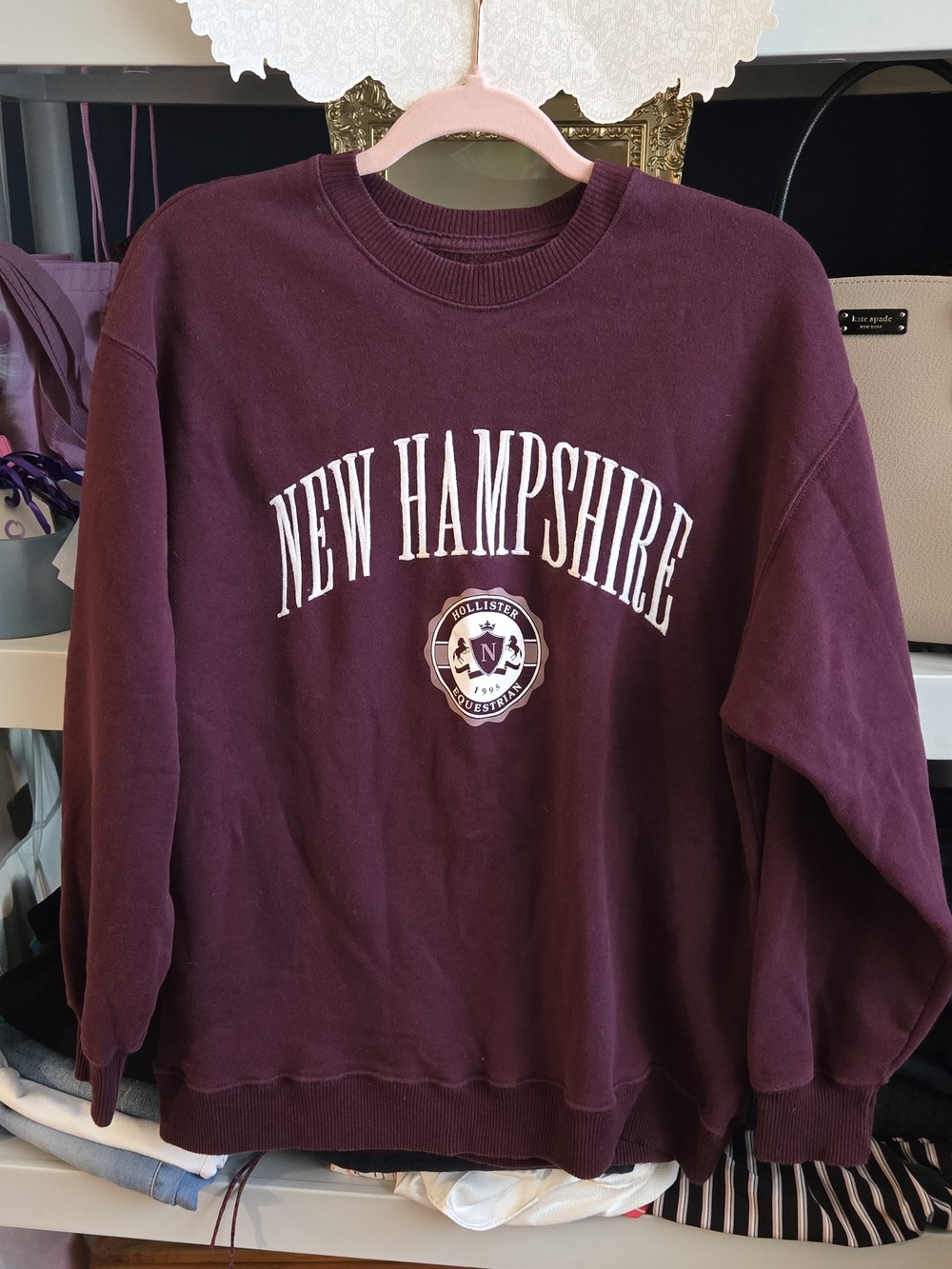 Hollister New Hampshire Crewneck Sweatshirt - Burgundy